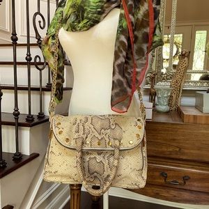 Hammitt Cream and Tan Python Bag with handle and crossbody!!
